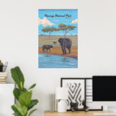 Hwange Nationalpark Simbabwe Afrika Reiseplakat Poster (Heimbüro)