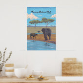 Hwange Nationalpark Simbabwe Afrika Reiseplakat Poster (Küche)