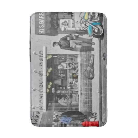 HWY 51 Silber 2 Badematte (Vorderseite Vertikal)