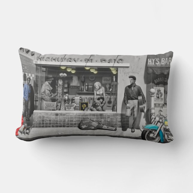 HWY 51 Silber Lendenkissen (Vorderseite)