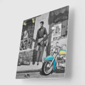 HWY 51 Silver Quadratische Wanduhr (Winkel)