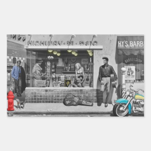 HWY 51 Silver Rechteckiger Aufkleber (Vorderseite)