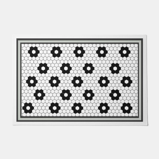 HX Fliesen Design grün grau Fußmatte (Vorderseite)