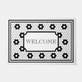 HX Fliesen Design grün graue Begrüßungstür Fußmatte (Vorderseite)