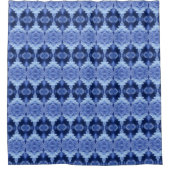 Hy Blue Ikat Zen Duschvorhang (Vorderseite)
