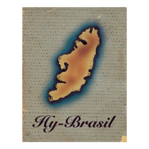 Hy-Brazil Mythological Old Map Fotodruck