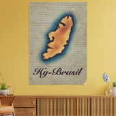 Hy-Brazil Mythological Old Map Leinwanddruck (Insitu (Wohnzimmer))