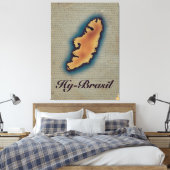 Hy-Brazil Mythological Old Map Leinwanddruck (Insitu (Schlafzimmer))