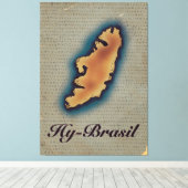 Hy-Brazil Mythological Old Map Leinwanddruck (Insitu (Holzboden))
