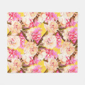 Hyacinth and peonis flowers, seamless pattern. Wat Fleecedecke (Vorderseite (Horizontal))