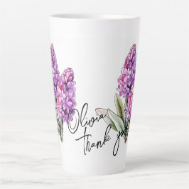 Hyacinth "Danke!" Editable Slogan & Name Milchtasse
