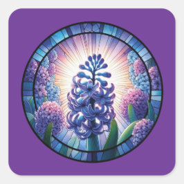 Hyacinth - Feste Glaskunst Quadratischer Aufkleber