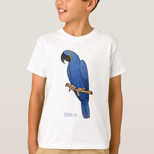 Hyacinth macaw bird cartoon illustration T-Shirt (Vorderseite)