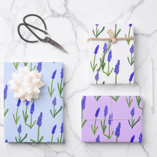 Hyacinth Osterfrühling Blumenmuster Bulbs Geschenk Geschenkpapier Set (Vorderseite)