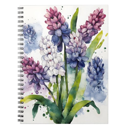 Hyacinth - Watercolor flowers Notizblock (Vorderseite)