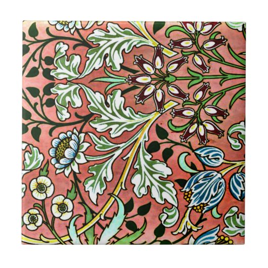 Hyacinth - William Morris Vintage Design Fliese (Vorderseite)
