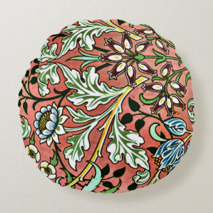 Hyacinth - William Morris Vintage Design Rundes Kissen
