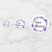 Hyacinth Wreath Happy Norooz Lila neues Jahr Konfetti (Rückseiten)