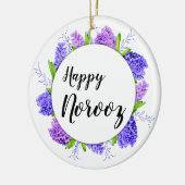 Hyacinth Wreath Lila Happy Norooz Neujahr Keramik Ornament (Links)