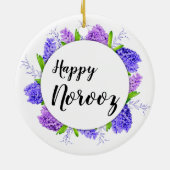 Hyacinth Wreath Lila Happy Norooz Neujahr Keramik Ornament (Hinten)