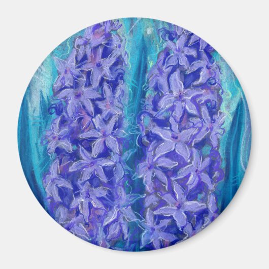 Hyacinths Sping Blume Ostern Geschenk Blumenmalere Magnet (Vorne)