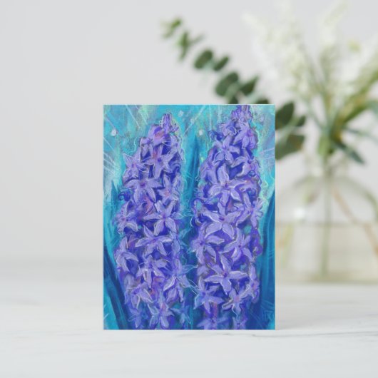 Hyacinths Sping Blume Ostern Geschenk Blumenmalere Postkarte (Stehend Vorderseite)