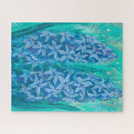 Hyacinths Sping Blume Ostern Geschenk Blumenmalere Puzzle (Horizontal)