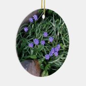 Hyakinth, blaue lila Blume, blumenreich Keramik Ornament (Rechts)