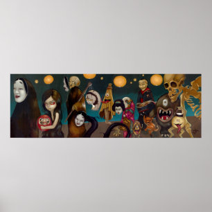 Hyakki Yakō japanische japanische Yokai Art Print Poster