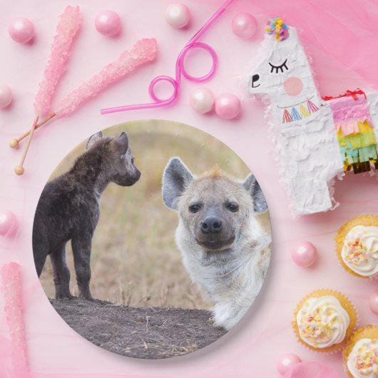 Hyäne mit Jungen eine Pappteller (Party)