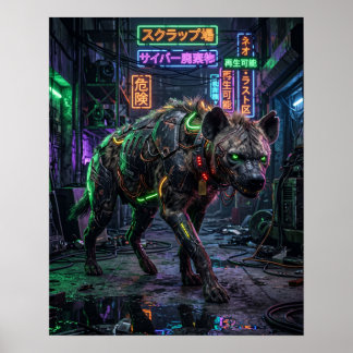 Hyäne Neon Rost Bezirks-Kunstposter Poster