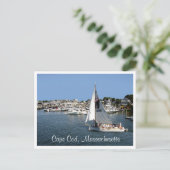 Hyannis Harbour Cape Cod Mass Boats Post Card Postkarte (Stehend Vorderseite)