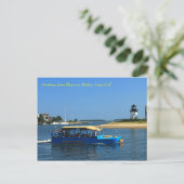 Hyannis Harbour Lighthouse Duck Boat Cape Cod Postkarte (Stehend Vorderseite)