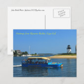 Hyannis Harbour Lighthouse Duck Boat Cape Cod Postkarte (Vorne/Hinten)