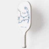 Hyannis MA Map Navy Blue Monogram Pickleball Schläger (Links)