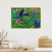 Hyazinth Macaws im Jungle-Poster Poster (Küche)