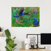 Hyazinth Macaws im Jungle-Poster Poster (Heimbüro)
