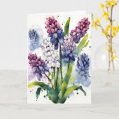 Hyazinthe - Aquarellblumen Karte (Gelbe Blume)