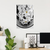 Hyazinthe in Schwarz-Weiß Poster (Heimbüro)