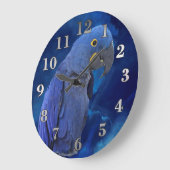 HyazintheMacaw Große Wanduhr (Winkel)