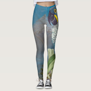Hyazinthemacaw-Papageien-Vogel ganz über Leggings