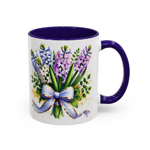 Hyazinthen-Blumen-Tasse Frühlingsstrauß Geschenk-T Tasse