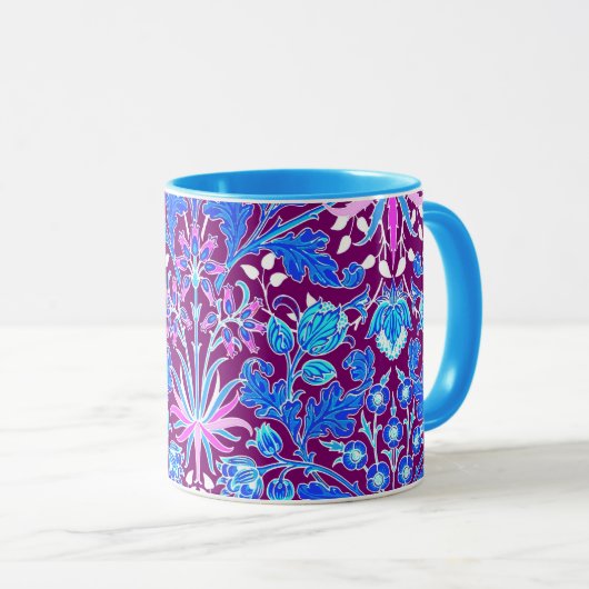 Hyazinthen-Druck, Aqua und Lila Williams Morris Tasse (VorderseiteRechts)