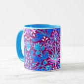 Hyazinthen-Druck, Aqua und Lila Williams Morris Tasse (Vorderseite Links)