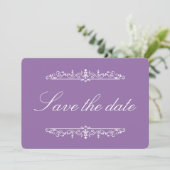 Hyazinthen-Regency-Stil elegante Save-the-Date-Kar Save The Date (Stehend Vorderseite)