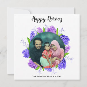 Hyazinthenkranz Frohes Norooz Neujahrs-Postkarte Feiertagskarte