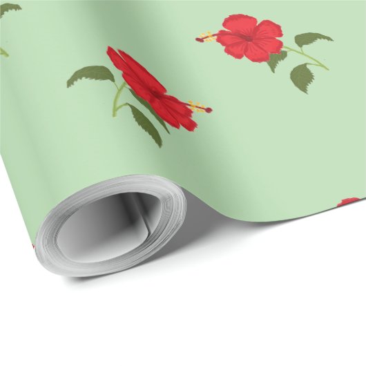 Hybiscus Geschenkpapier (Rolleneckpunkt)