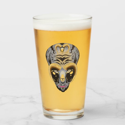 Hybrid Alien Goat Head Glas (Vorne (Gefüllt))