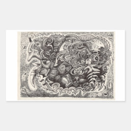 Hybrid-Besensticker Rechteckiger Aufkleber