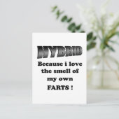 Hybrid - i Liebe der Geruch meiner eigenen Furzen Postkarte (Stehend Vorderseite)